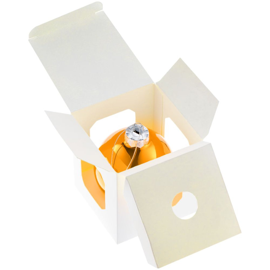 Елочный шар Finery Gloss, 8 см, глянцевый, оранжевый