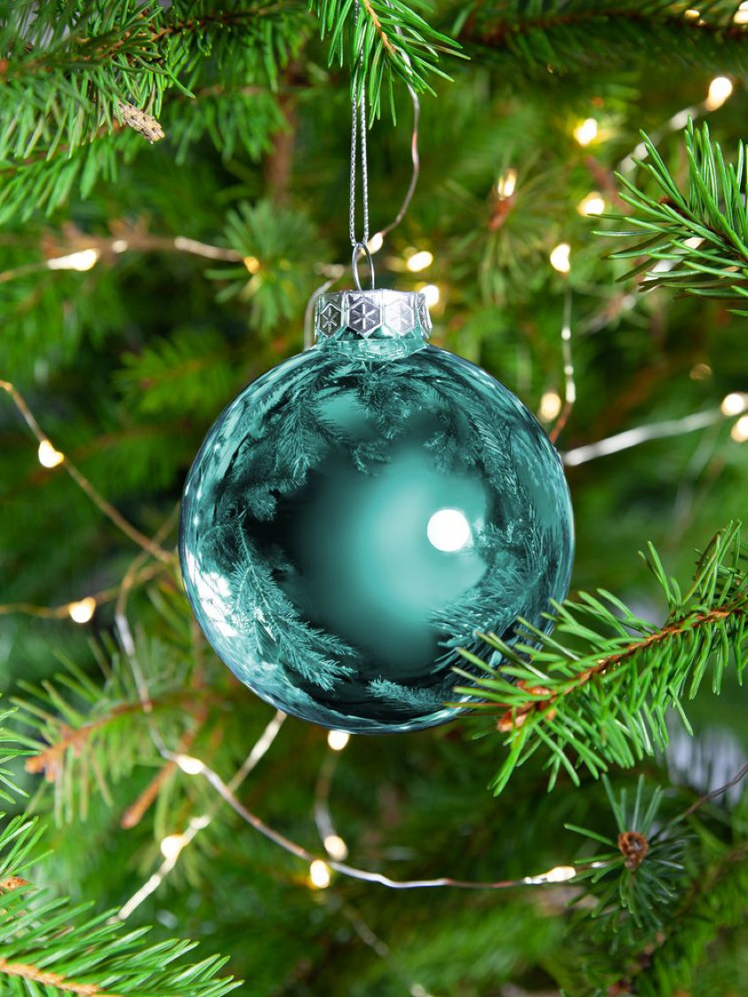 Елочный шар Finery Gloss, 8 см, глянцевый, бирюзовый