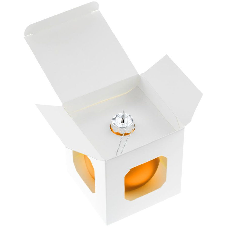 Елочный шар Finery Matt, 8 см, матовый, оранжевый