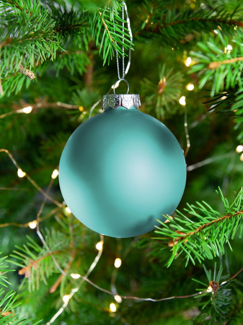 Елочный шар Finery Matt, 8 см, матовый, бирюзовый