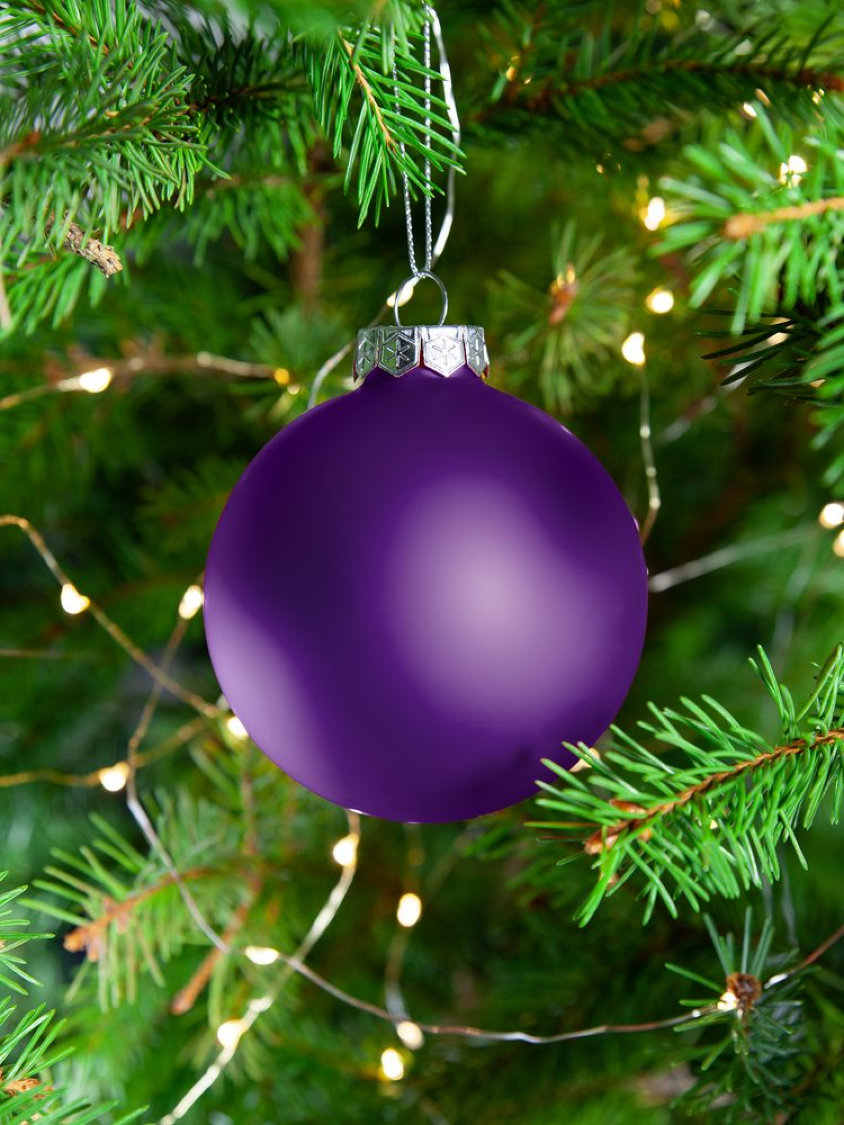 Елочный шар Finery Matt, 8 см, матовый, фиолетовый