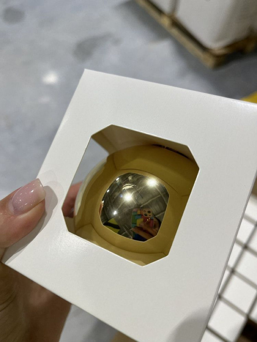 Оформительский шар Finery, 8 см, глянцевый, золотистый