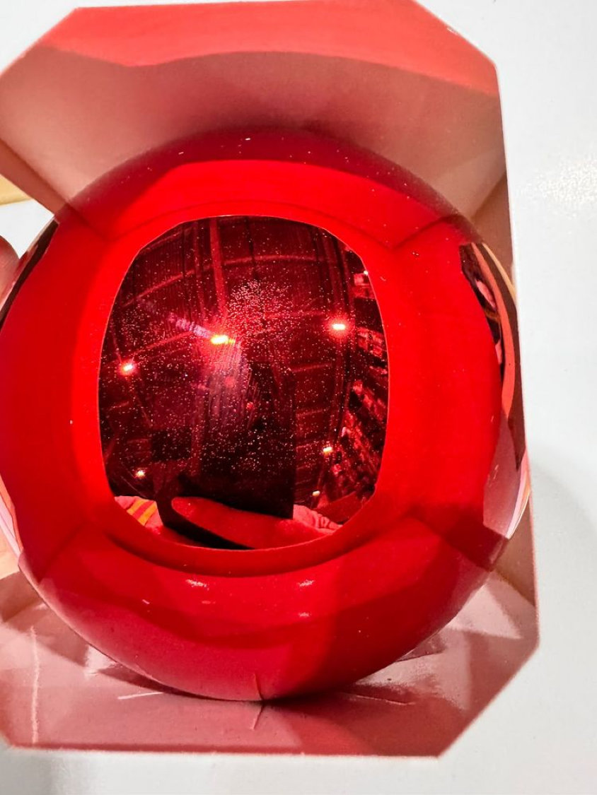 Оформительский шар Finery, 8 см, глянцевый, красный