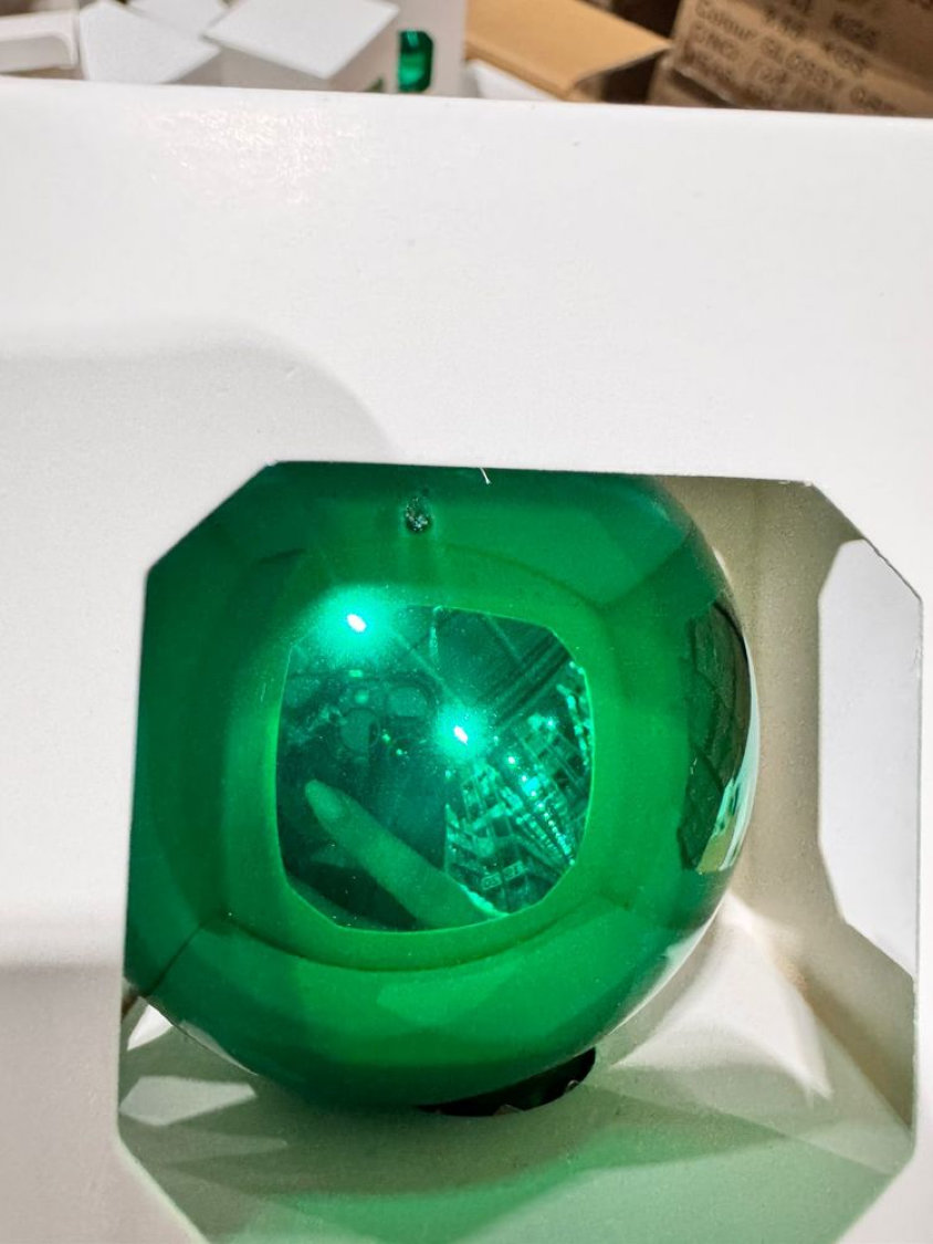 Оформительский шар Finery, 8 см, глянцевый, зеленый