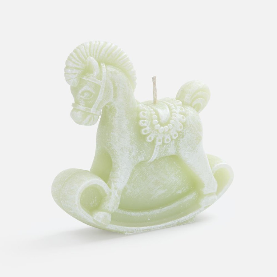 Свеча фигурная «Лошадка-качалка», зеленая