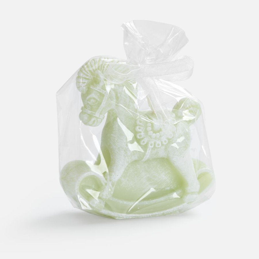 Свеча фигурная «Лошадка-качалка», зеленая