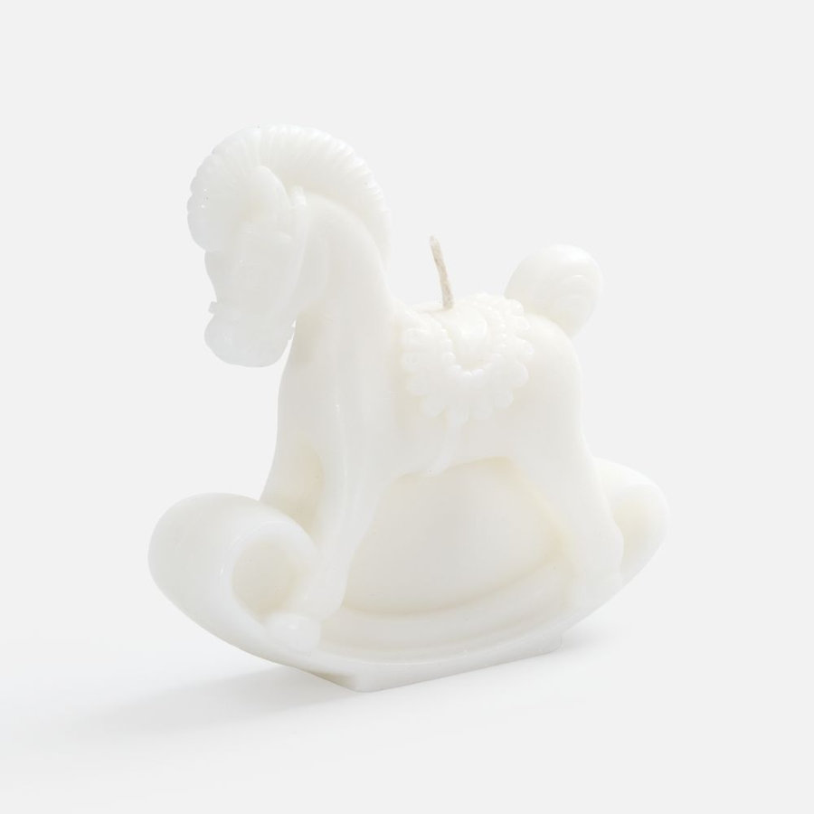 Свеча фигурная «Лошадка-качалка», белая