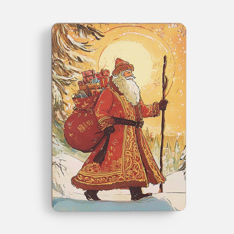 Пазл фигурный с крышкой на магнитах «Дед Мороз»