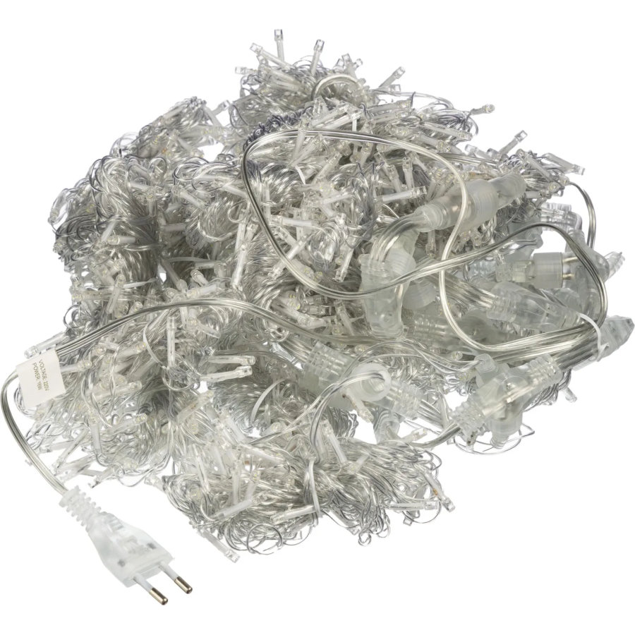 Электрогирлянда Дождь 2x6 м 1200LED мерц. IP44 отсоед.нити, хол.бел.