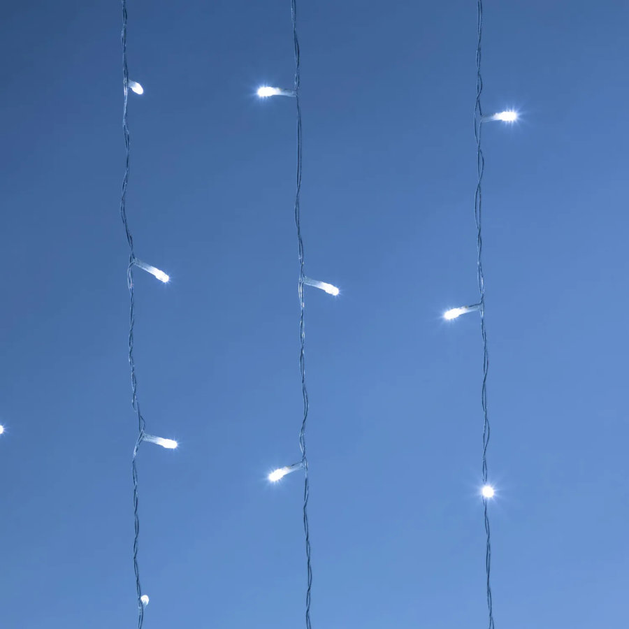 Электрогирлянда Дождь 2x6 м 1200LED мерц. IP44 отсоед.нити, хол.бел.