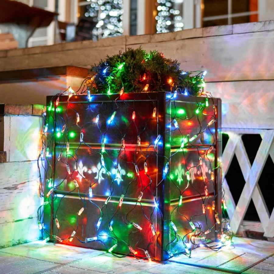 Гирлянда светодиодная Сеть 160 LED 1х1,5м, черный ПВХ, Мультиколор