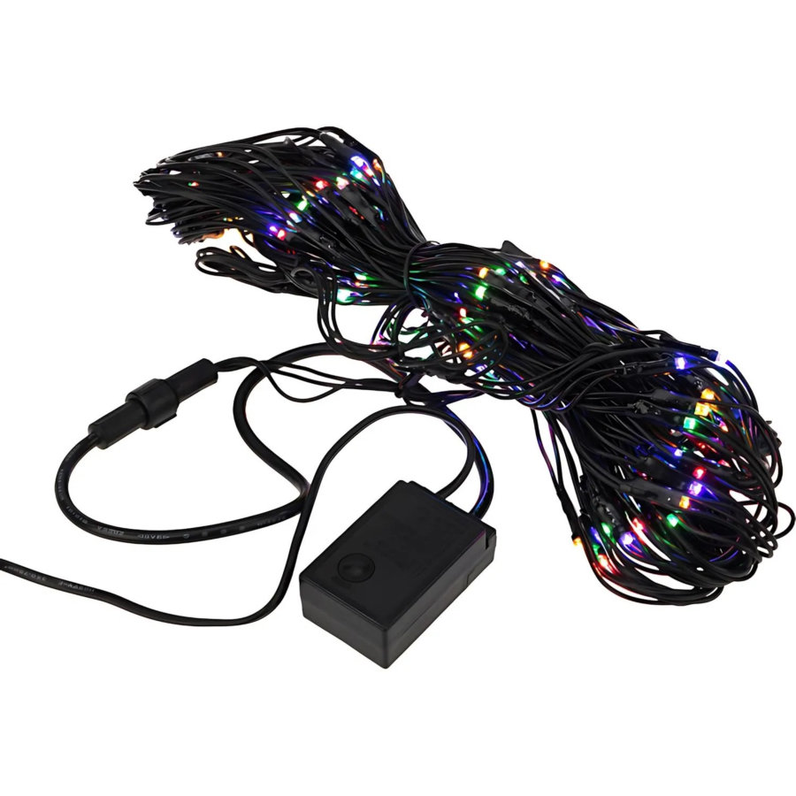 Гирлянда светодиодная Сеть 160 LED 1х1,5м, черный ПВХ, Мультиколор