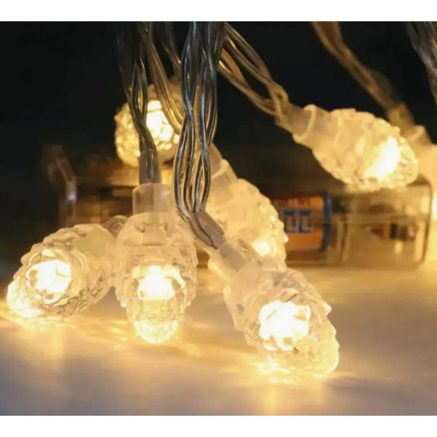 Гирлянда светодиодная 10 LED ламп, длина 1,5 м, теплый белый