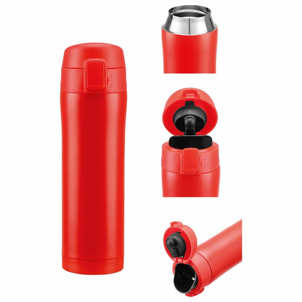 Термокружка 470 мл из нержавеющей стали SUS304, бургундский красный матовый, LAIMA