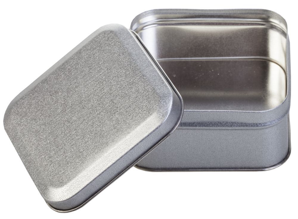 Коробка квадратная серебристая