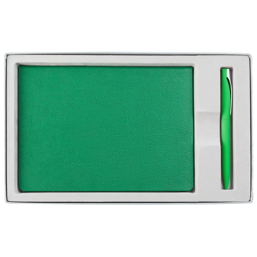 Коробка Horizon с ложементом под ежедневник и ручку серая