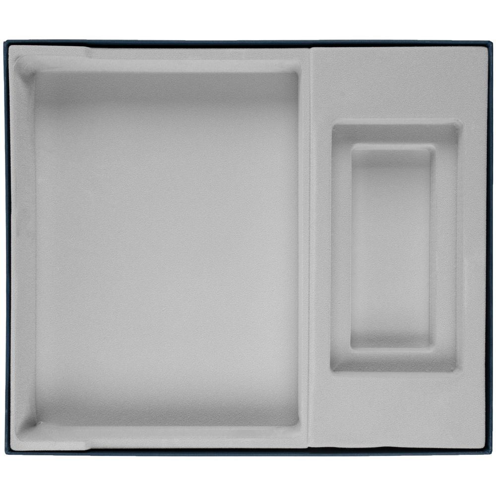 Коробка Overlap с ложементом под ежедневник и аккумулятор ver.2 синяя