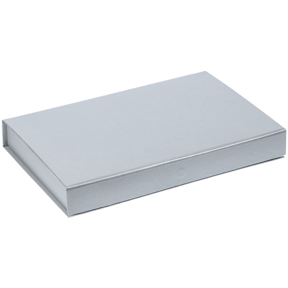 Коробка Silk с ложементом под ежедневник 13x21 см флешку и ручку ver. 2 серая