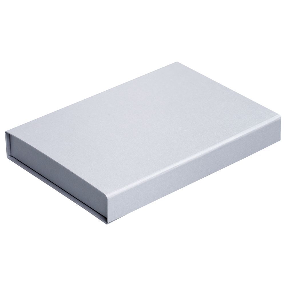 Коробка Silk с ложементом под ежедневник 15х21 см и ручку ver.2 серая