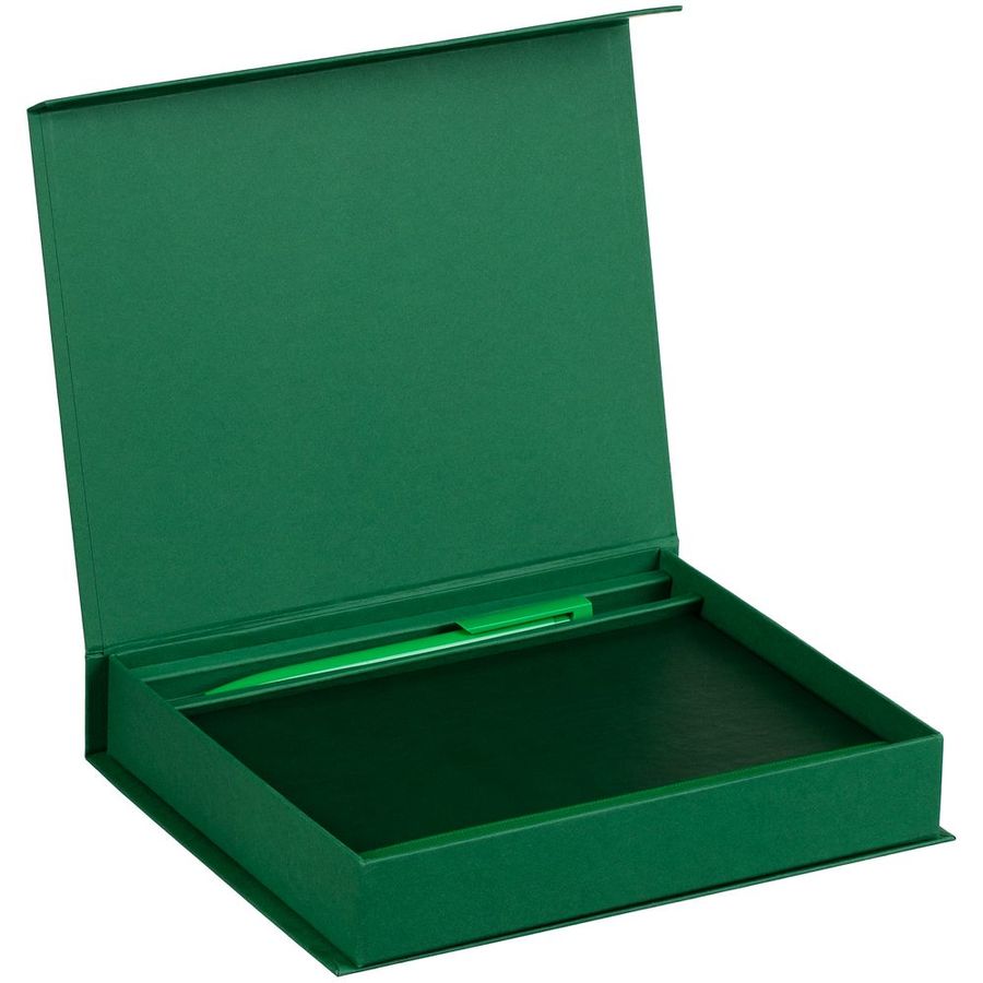 Коробка Duo под ежедневник и ручку зеленая