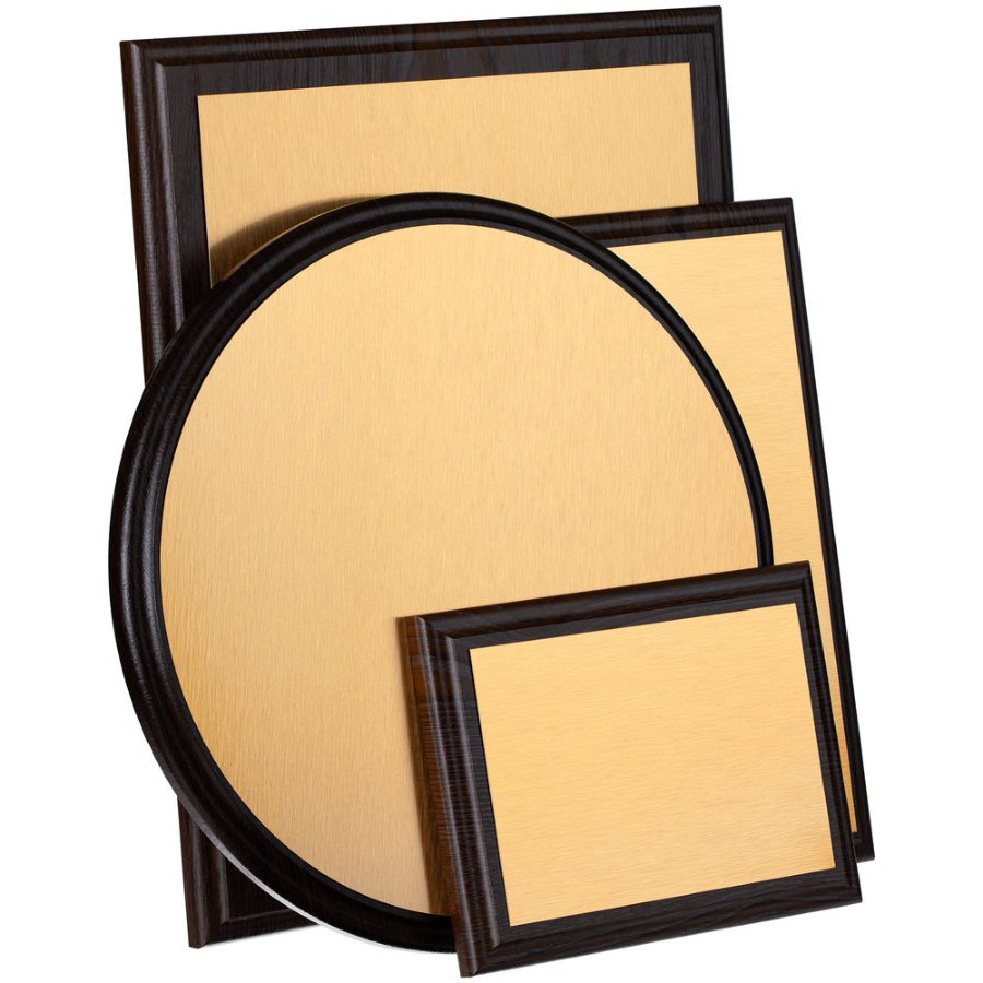 Плакетка Plaque XL венге с золотистой пластиной