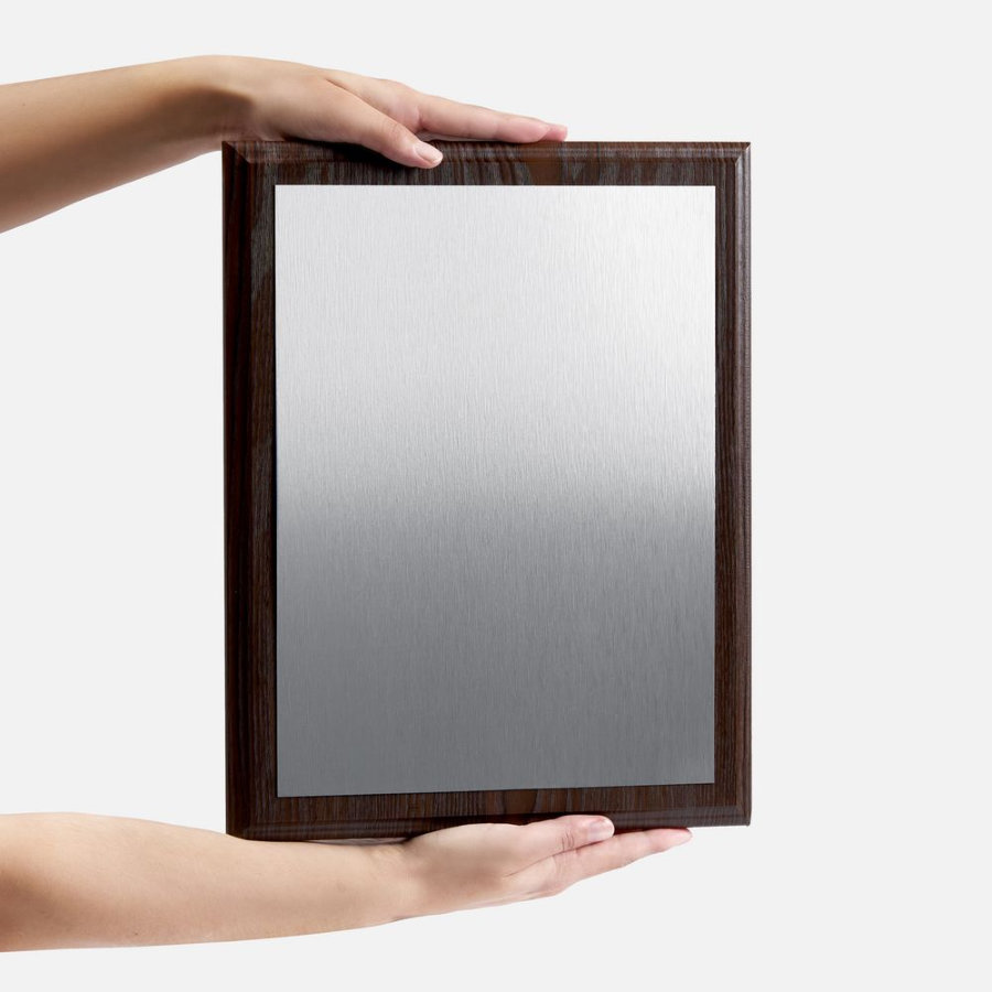 Плакетка Plaque XL венге с серебристой пластиной