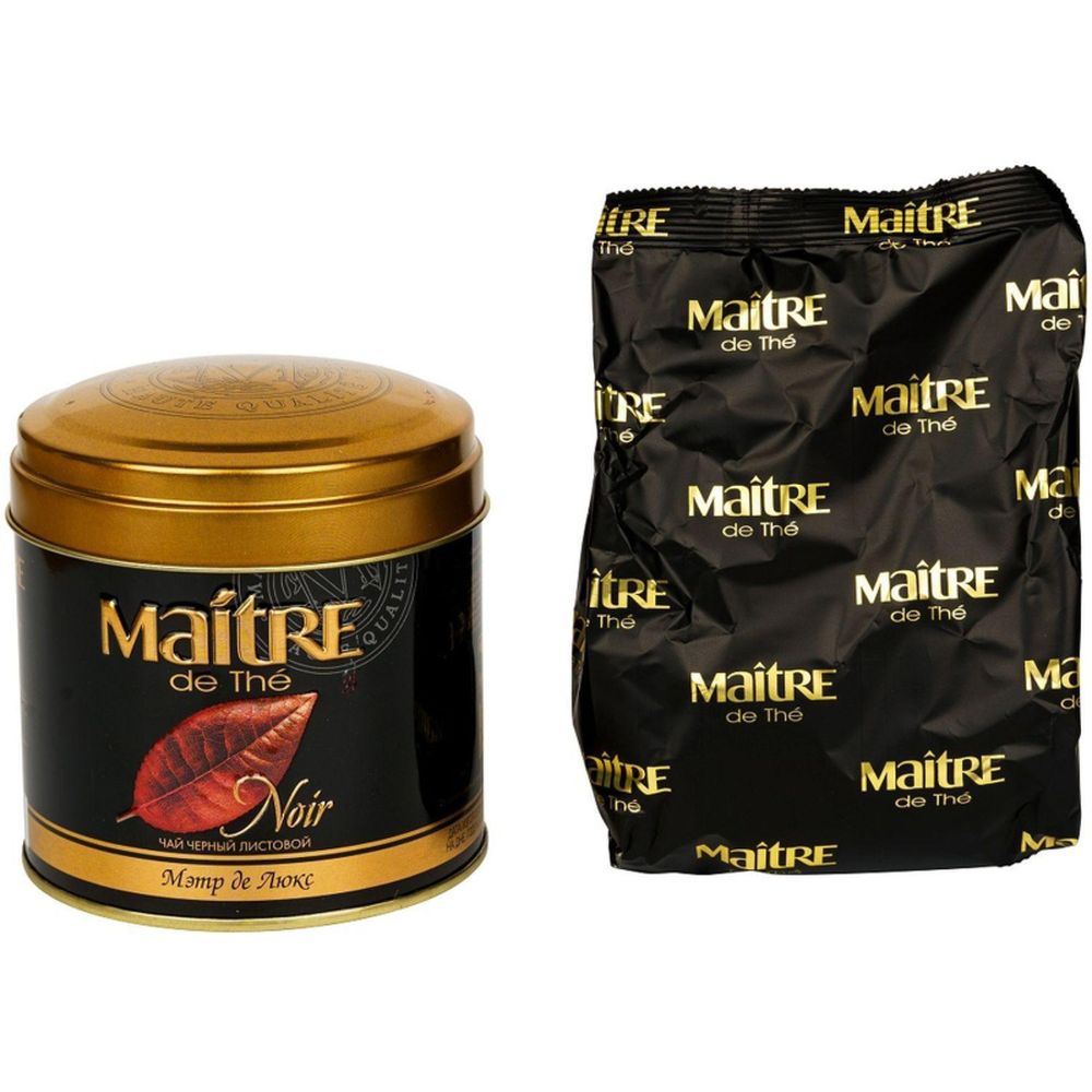 Чай Maitre Де Люкс, листовой, черный, 100г, жестяная банка