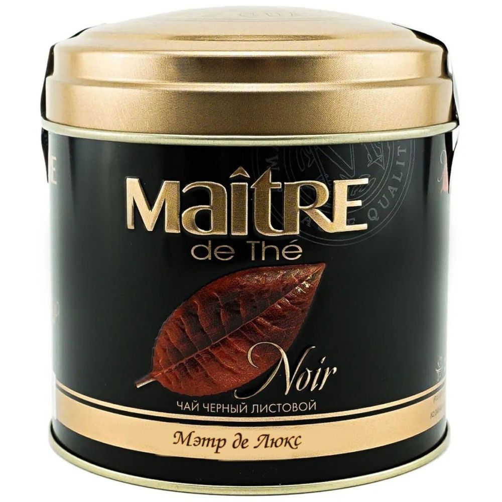 Чай Maitre Де Люкс, листовой, черный, 100г, жестяная банка