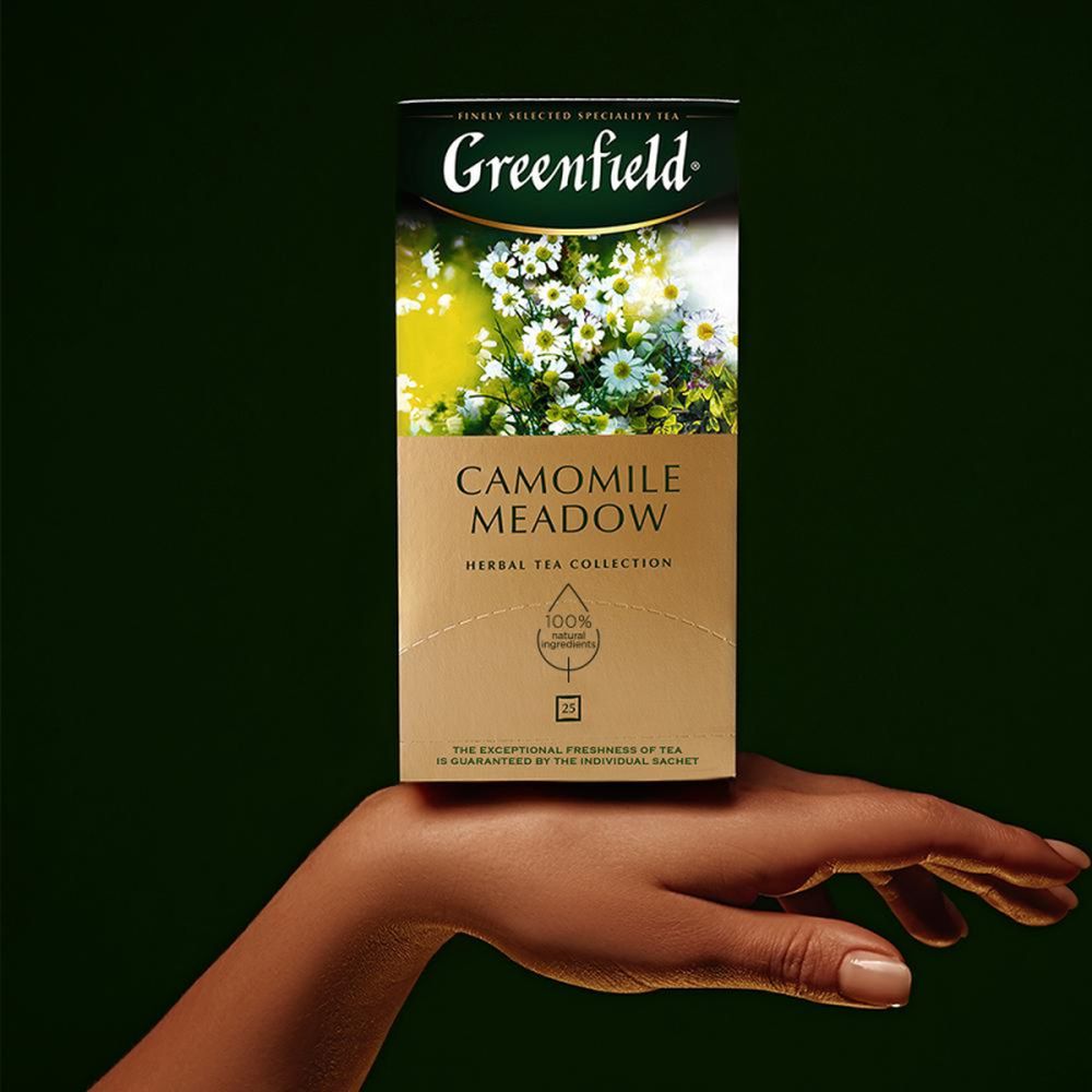Чай Greenfield Camomile Meadow (Камомайл Медоу), травяной 25 пакетиков