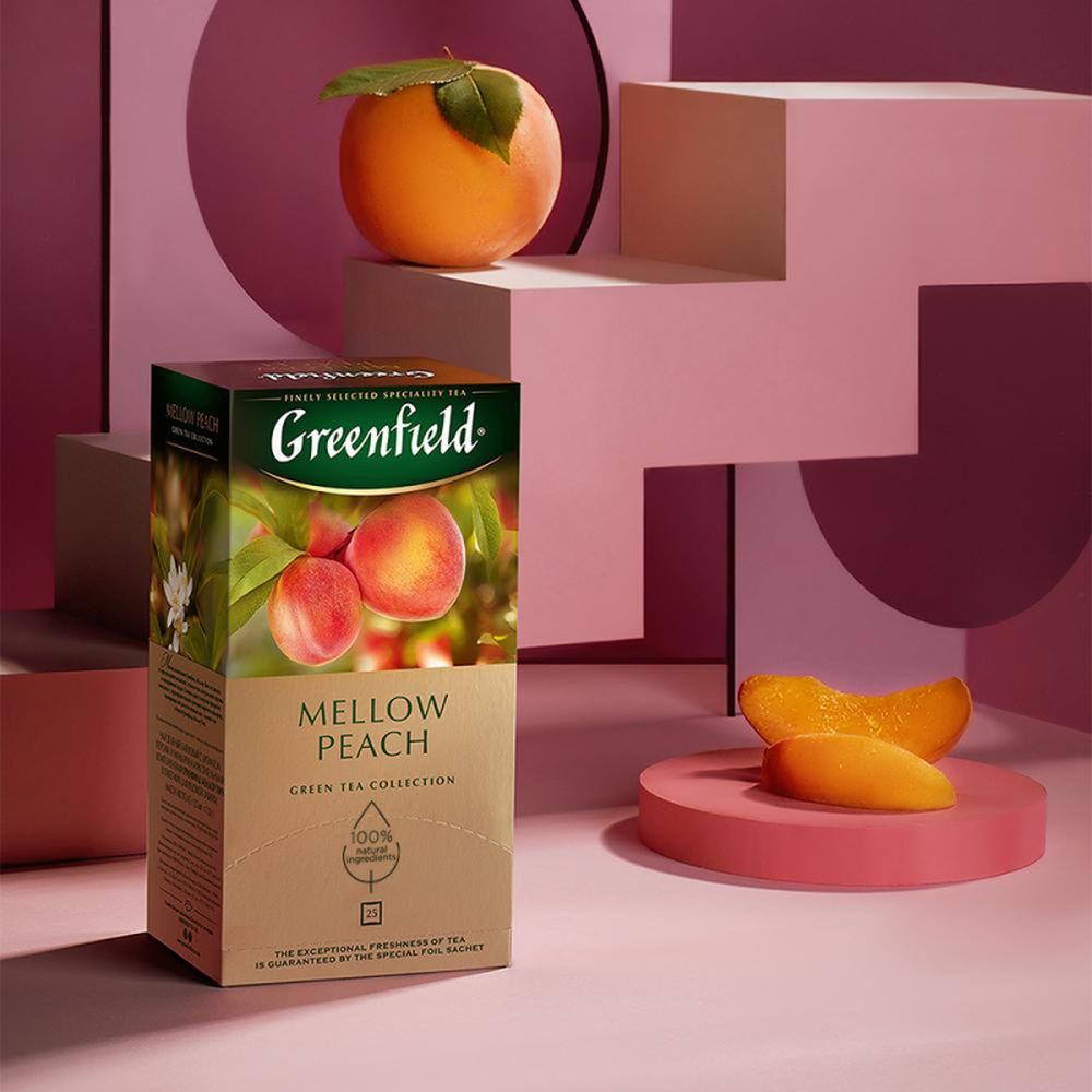 Чай Greenfield Mellow Peach (Мэллоу Пич), зеленый, 25пак/уп
