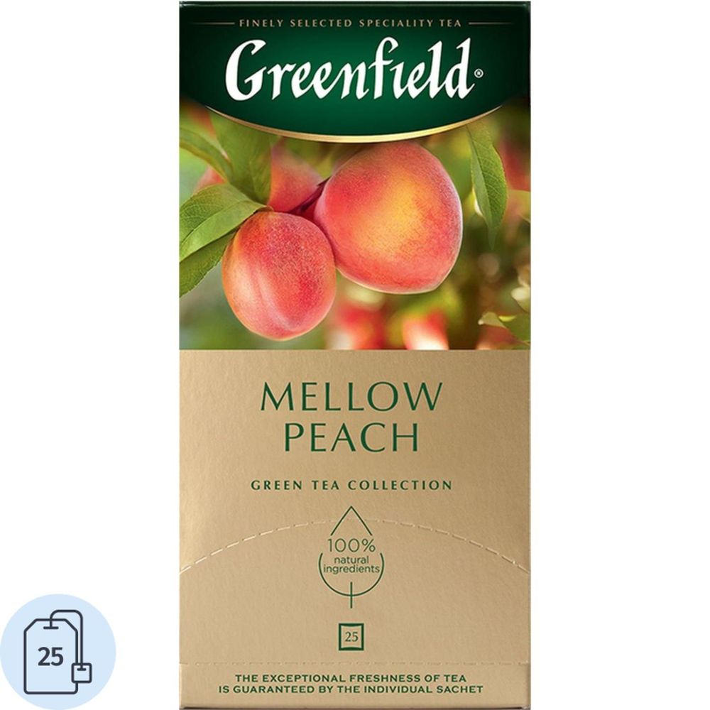 Чай Greenfield Mellow Peach (Мэллоу Пич), зеленый, 25пак/уп