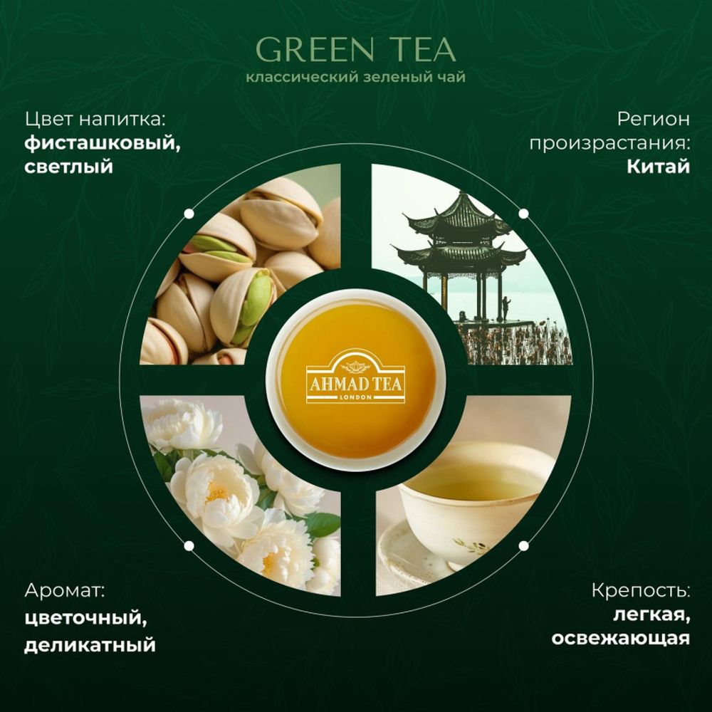 Чай Ahmad Tea Green зеленый, 100пак/уп