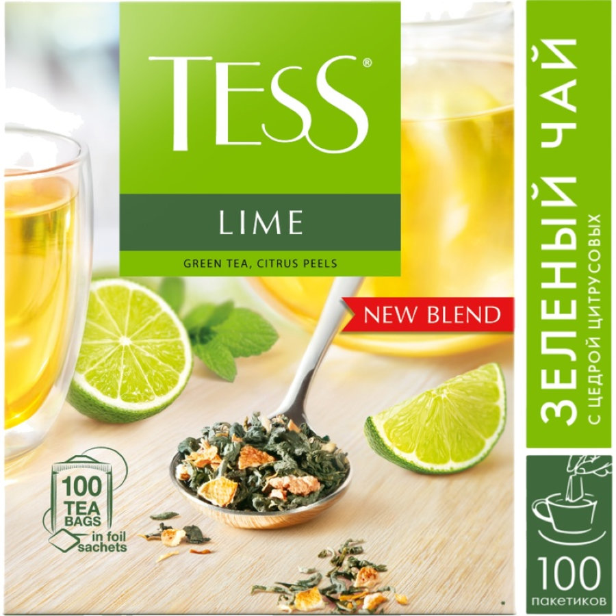 Чай TESS Лайм зеленый с добавками 100 пак/уп