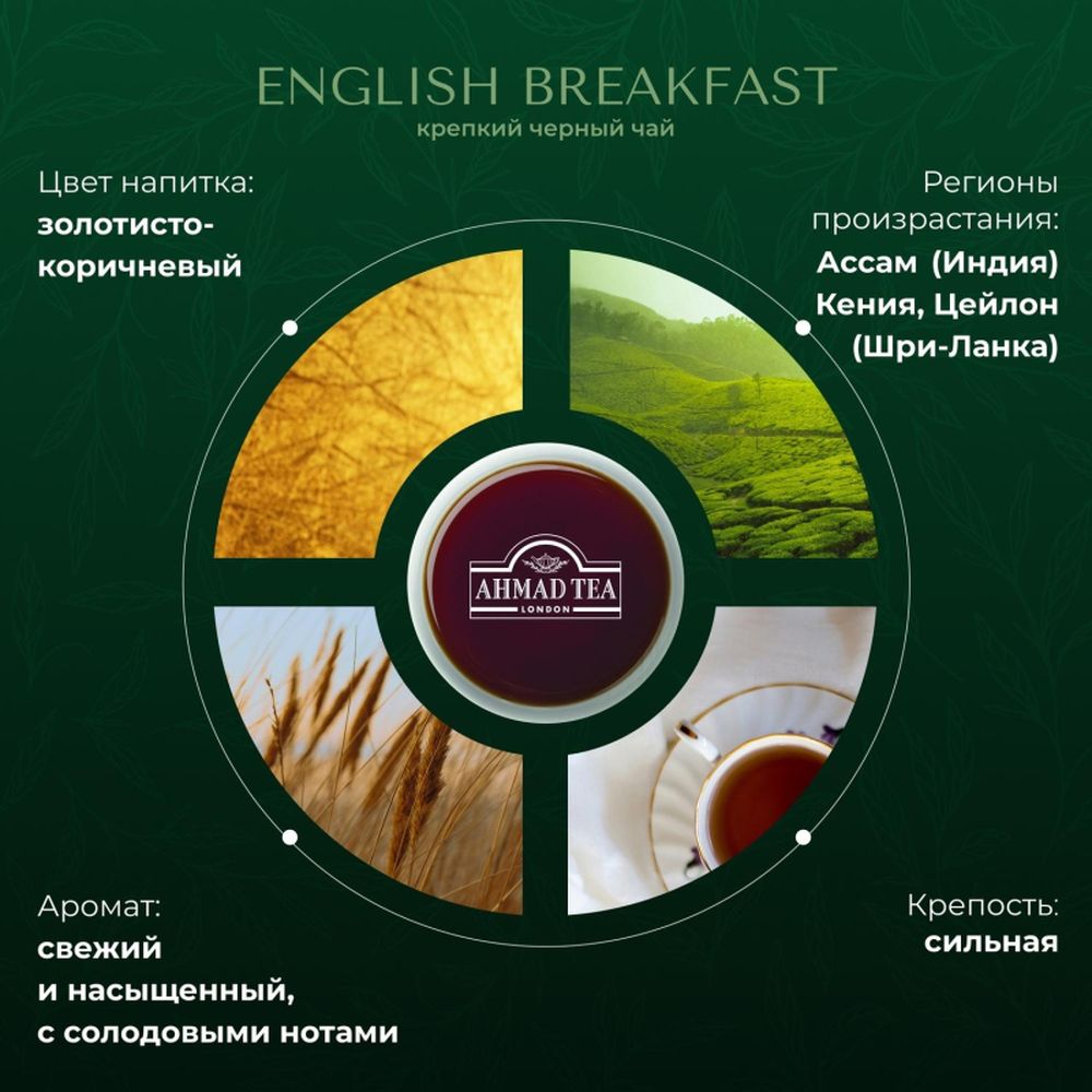 Чай Ahmad English Breakfast, черный, 100 пак/уп