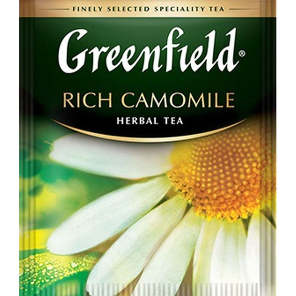 Чай Greenfield Rich Camomile, травяной из цветков ромашки и сушеных яблок,с ароматом корицы, 25 пак/уп
