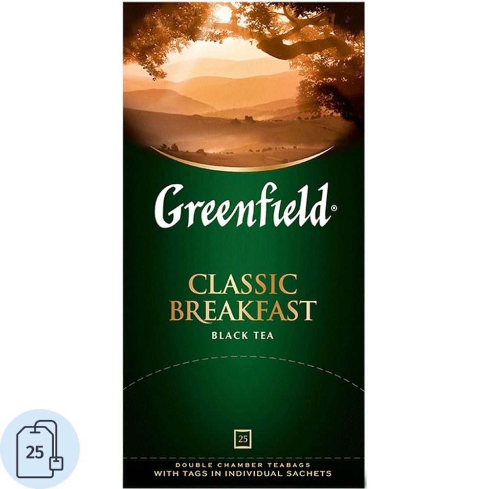 Чай Greenfield Classic Breakfast, черный, 25 пак/уп