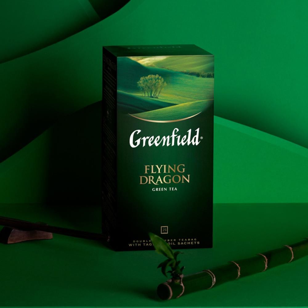 Чай Greenfield Flying Dragon, зеленый, 25 пак/уп