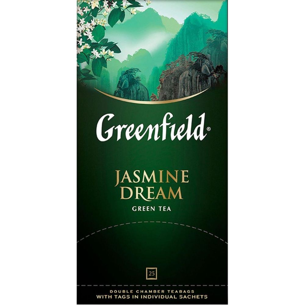 Чай Greenfield Jasmin Dream, зеленый с жасмином, 25 пак/уп