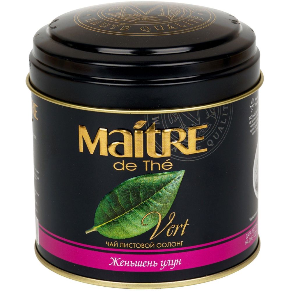 Чай Maitre зеленый Женьшень улун ж/б, 150г