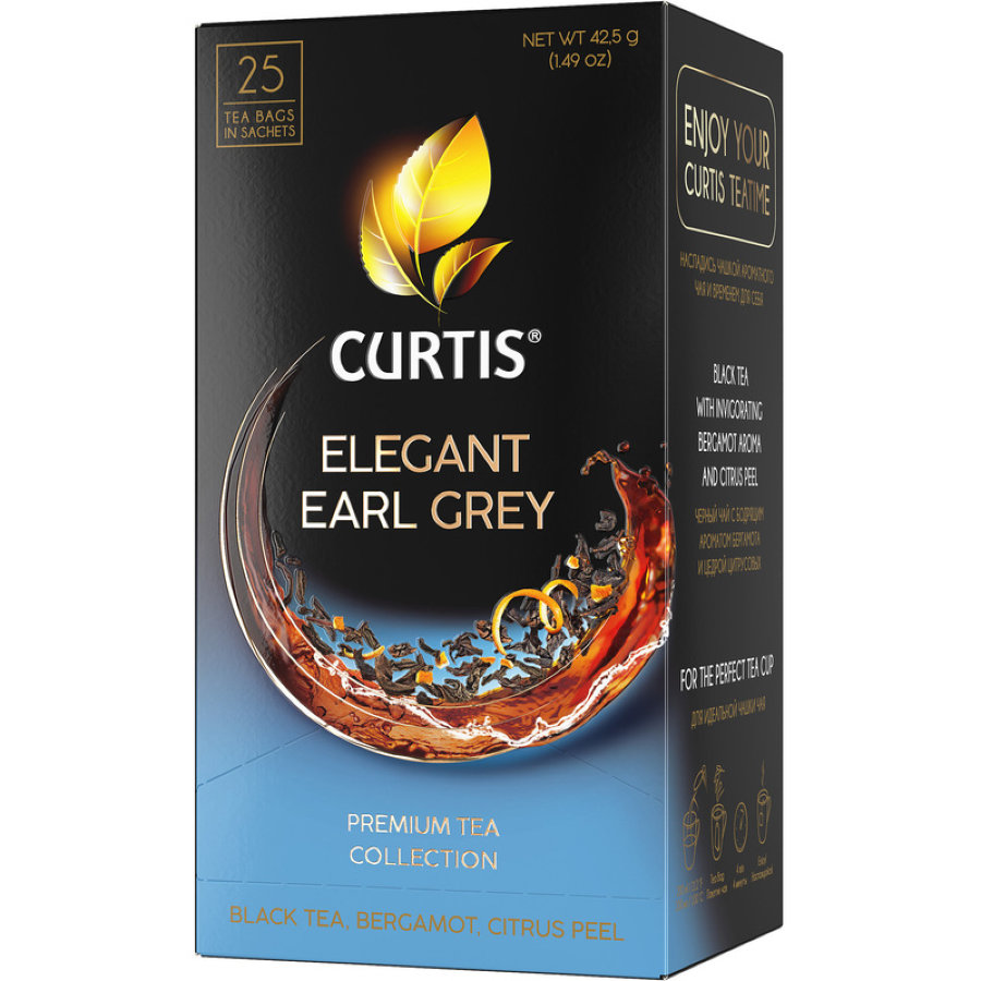 Чай Curtis черный Elegant Earl Grey,ароматизированный,мелкий лист, 25шт/уп
