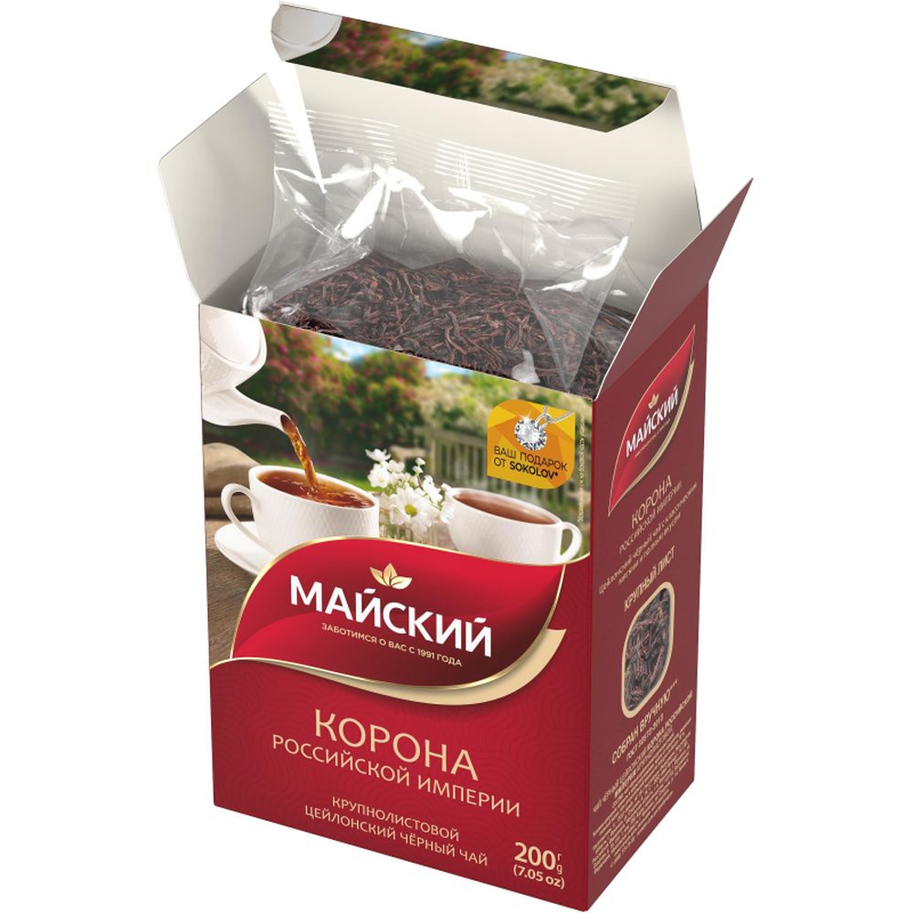 Чай Майский Корона Российской Империи черный крупнолистовой, 200г 13986