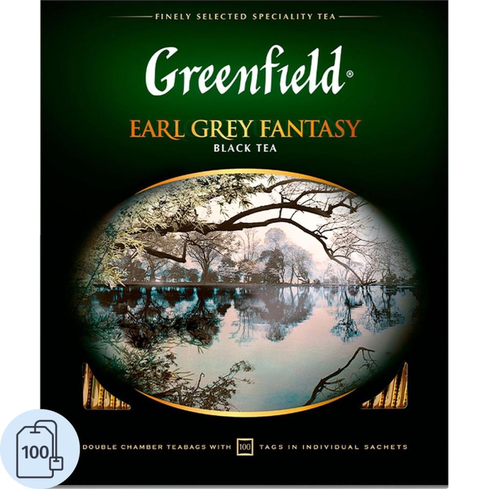 Чай Greenfield Earl Grey Fantasy, черный, 100пак/уп