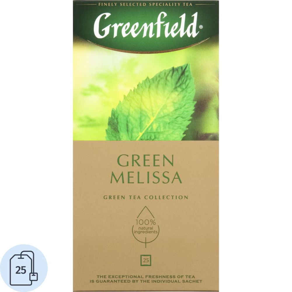 Чай Greenfield Green Melissa зеленый, 25 пак/уп