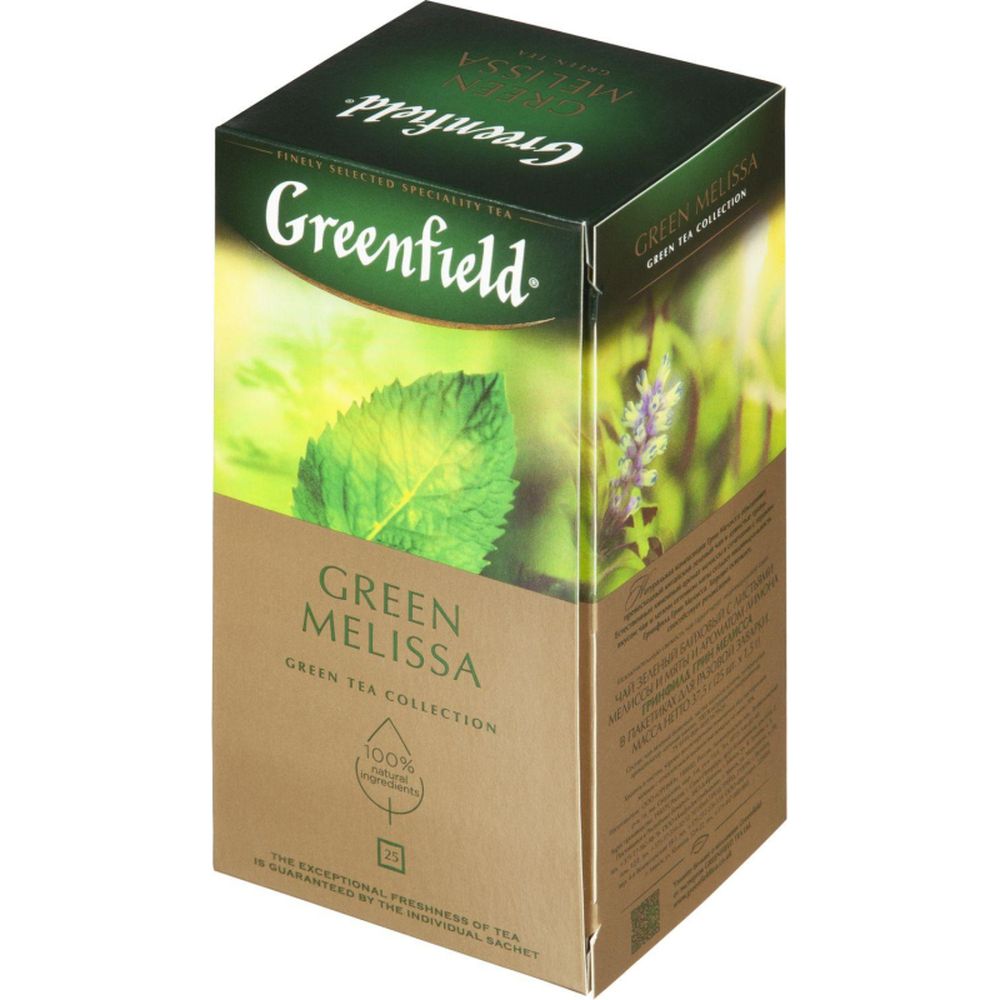 Чай Greenfield Green Melissa зеленый, 25 пак/уп