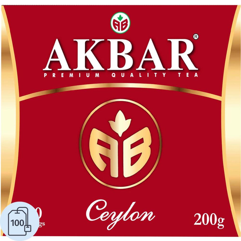 Чай Akbar Ceylon черный, 100 пакx2гр/уп