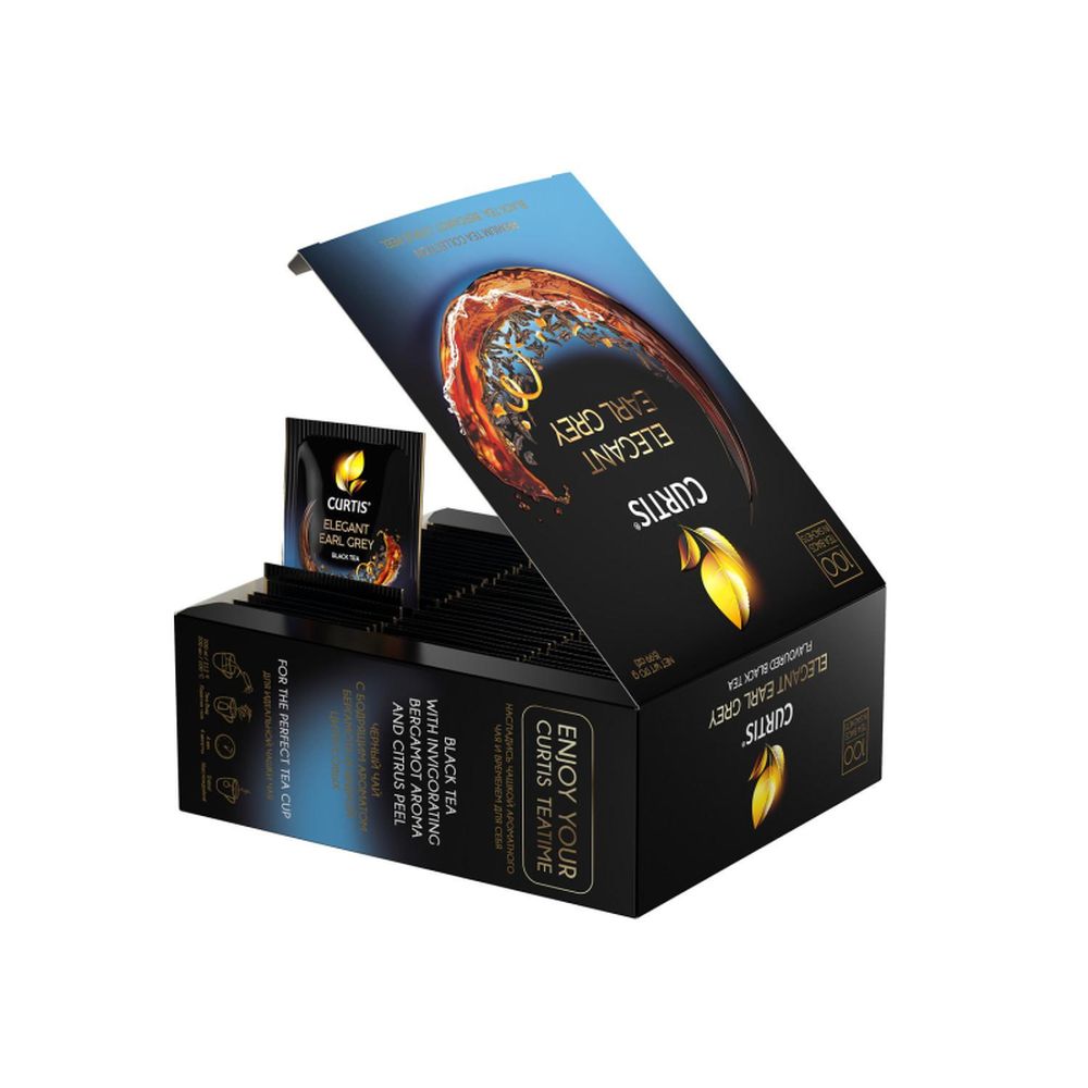 Чай Curtis черный Elegant Earl Grey,ароматизированный,мелкий лист, 100шт/уп