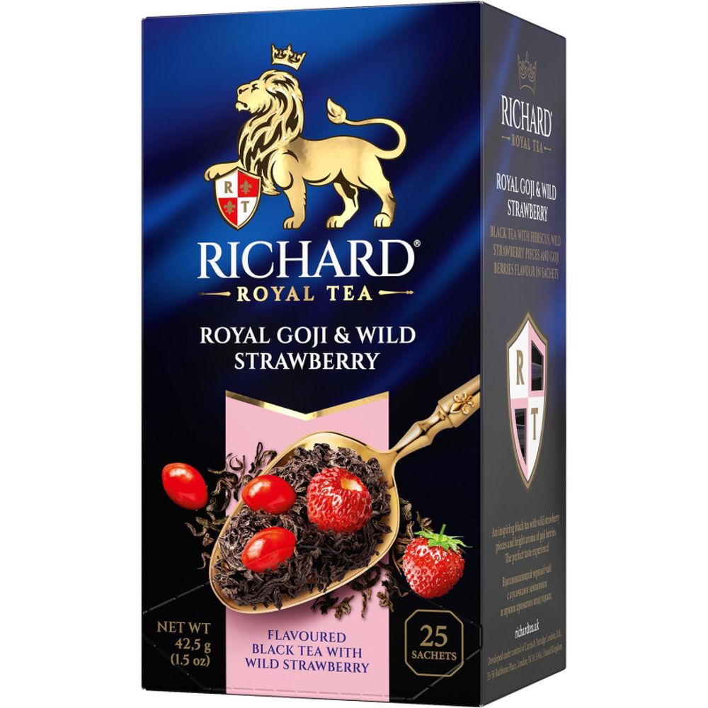 Чай Richard Royal Goji; Wild Strawberry,черный,ароматизированный, 25шт/уп