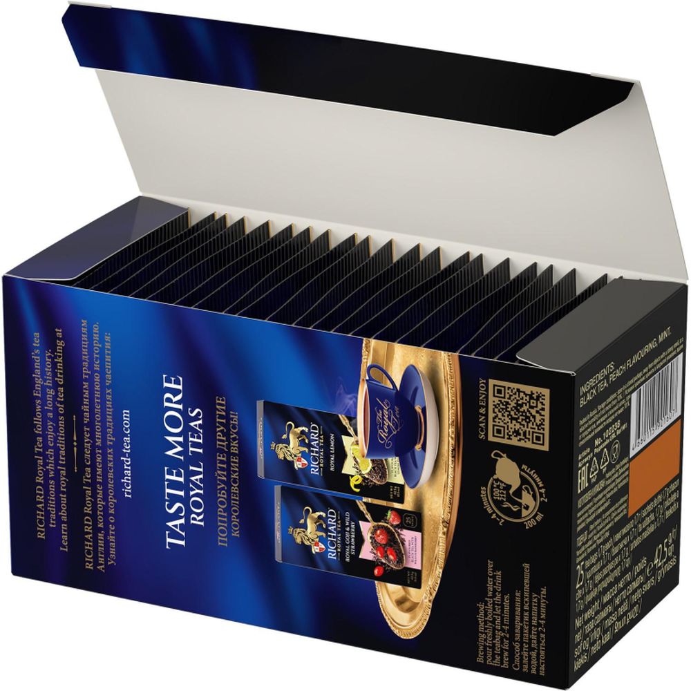 Чай Richard Royal Peach Mint черный,ароматизированный, 25шт/уп