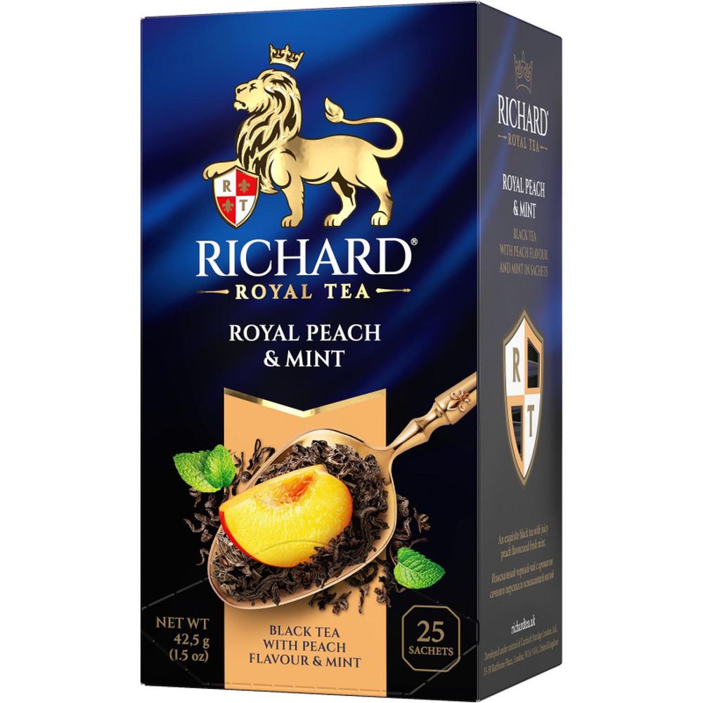 Чай Richard Royal Peach Mint черный,ароматизированный, 25шт/уп