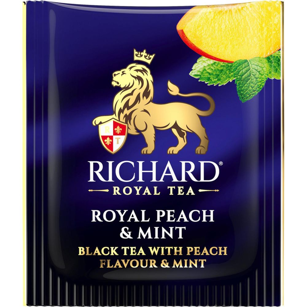Чай Richard Royal Peach Mint черный,ароматизированный, 25шт/уп